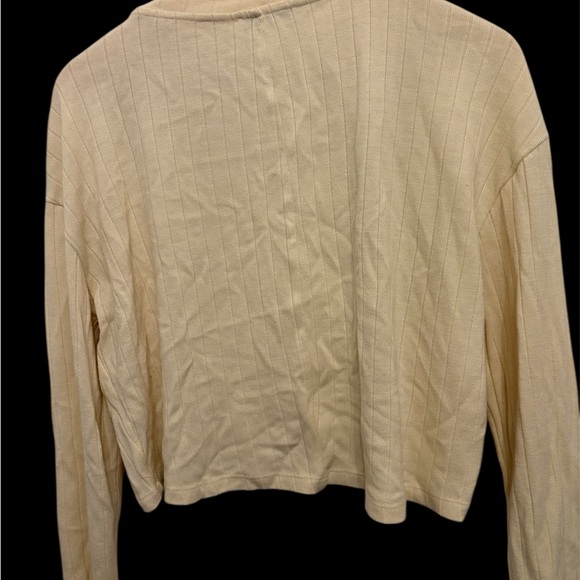 Zara Beige Ribbed Long Sleeve Top - Picture 2 of 5